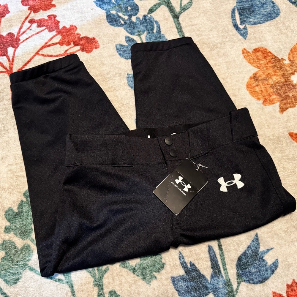 Under Armour Boys Baseball Pants Black YMD/JMJ-M Youth Sz Medium